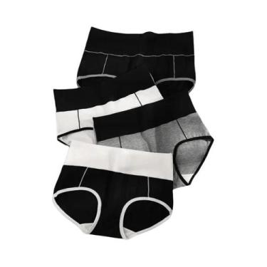 Imagem de Calcinhas Modeladoras Femininas plus Size De Cintura Alta 4PCS Em Algo