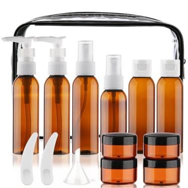 Imagem de Cosywell Garrafas tamanho viagem para artigos de higiene pessoal, pacote com 14 frascos de higiene pessoal aprovados pela TSA, kit de viagem à prova de vazamento para mulheres e homens, bolsa de