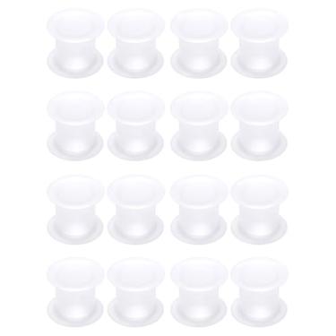 Imagem de Gadeaila Kit de alargadores de orelha de silicone sólido de plástico espesso transparente - Conjunto de alargador de orelha preto de 50 mm para mulheres e homens, 6mm, Plástico Borracha Silicone, Não