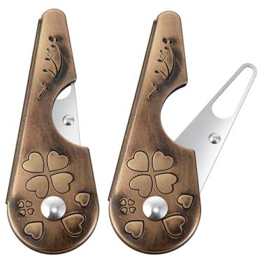 Imagem de Enhon Pacote com 2 passadores de agulha para costura à mão, 13 cm x 7 cm x 1,3 cm passador de fio antigo para bordado de fio dental, fio, máquina de costura, fácil rosqueamento para idosos e