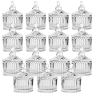 Imagem de Kit 30 Mini Bomboniere Potiche de Vidro Cristal Doces Decoração Lembrancinha Presente Aniversario(Kit 15)