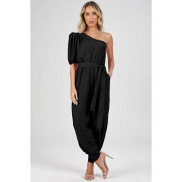 Imagem de Macacão Longo PKS Um Ombro Só Preto-Feminino