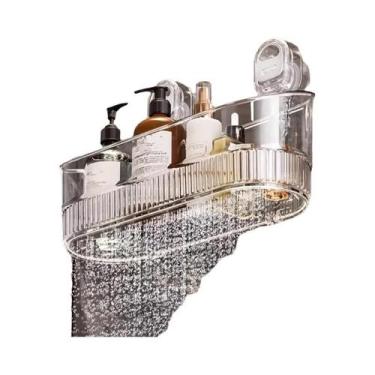 Imagem de Prateleira De Armazenamento De Parede Para Banheiro Com Ventosa, Sem F