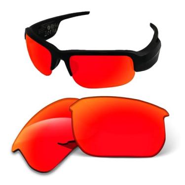 Imagem de Lentes de substituição de 1,6 mm compatíveis com óculos de sol BOSE Tempo BMD0010, antiarranhões e resistentes a impactos, Espelhado vermelho laranja, One Size