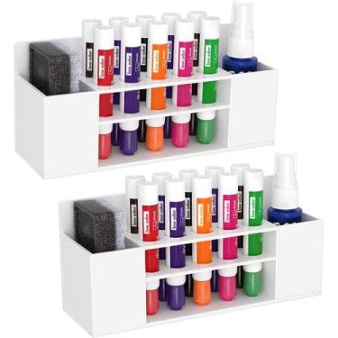 Imagem de Suporte de marcador HBlife acrílico magnético apagável a seco branco