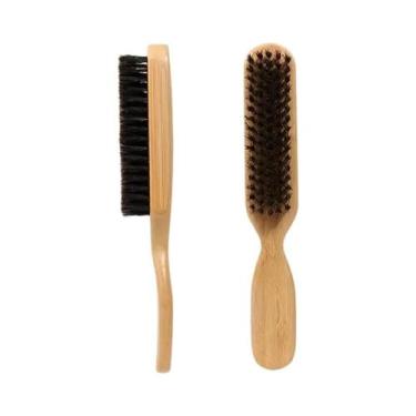 Imagem de Escova De Barba Com Cerdas De Javali E Cabo De Madeira, Pente Antiestá