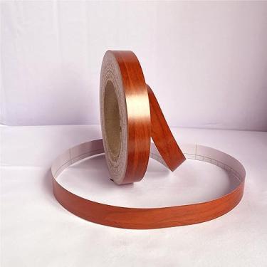 Imagem de GQQGSHOP Faixa autoadesiva de borda de parede de 50 m à prova d'água, painéis de parede, borda de teto moldura de porta linha de cintura decoração interior (grão de madeira vermelho óleo, 1 cm (L))