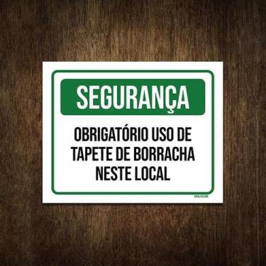 Imagem de Placa De Sinalização - Segurança Obrigatório Tapete 27X35 - Sinalizo