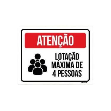 Imagem de Kit 10 Placas Atenção Lotação Máxima De 4 Pessoas - Sinalizo.Com