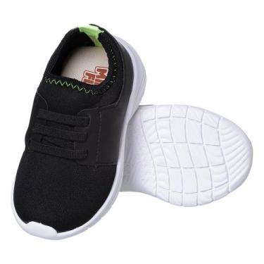 Imagem de Tênis Infantil Masculino Calce Fácil Menino Preto Conforto Escolar - M