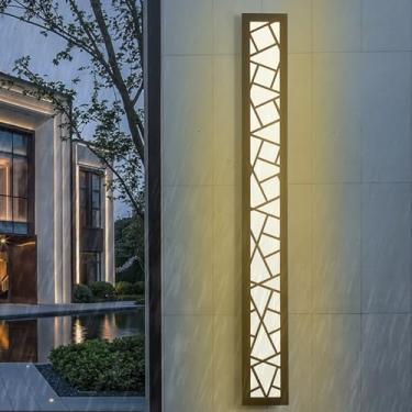 Imagem de GZZBMY LED Candeeiros de parede exterior IP65 impermeável metal alumínio apliques de parede modernos longa interior / exterior iluminação para jardim, terraço, varanda, garagens, preto, luz neutra