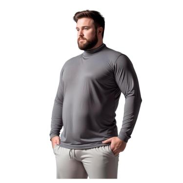 Imagem de Camisa Térmica Proteção UV Segunda Pele Dry Plus Size Gola Alta Manga Longa-Masculino
