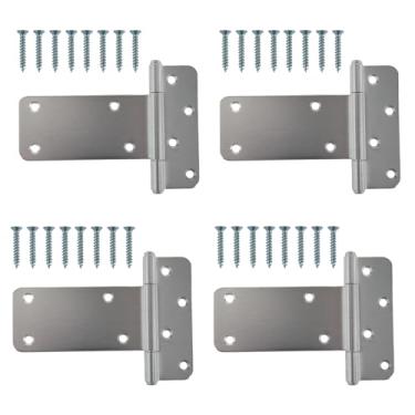 Imagem de Pubotlu Dobradiças de porta de galpão com alça em T, dobradiça em T resistente, dobradiças de portão T, dobradiças de alça de portão, ferragens forjadas para cercas de madeira, porta de celeiro