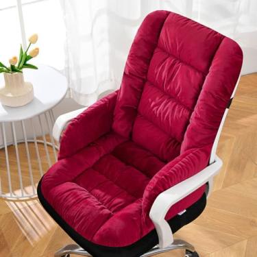 Imagem de Gujuja Almofada para cadeira de mesa almofada de cadeira de escritório com suporte alto para encosto almofada de assento com fundo antiderrapante para escritório, carro, casa, sala de jantar, cozinha