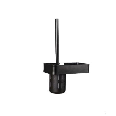 Imagem de Escova de vaso sanitário, suporte de parede para escova de vaso sanitário, conjunto de escova de vaso sanitário e suporte, conjunto criativo de escova de vaso sanitário de alumínio para banheiro (cor