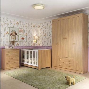 Imagem de Quarto De Bebê Completo Com Berço Americano 3 Em 1 Encanto Multimóveis