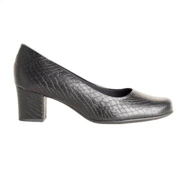 Imagem de Sapato Feminino Salto Médio Grosso Piccadilly Preto, Preto, Preto, 35