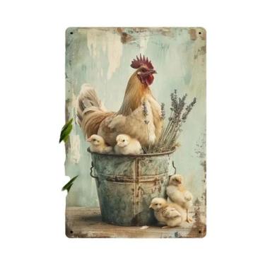 Imagem de Placa De Metal 2D Vintage Com Estampa De Pintinhos De Galinha, Estilo 