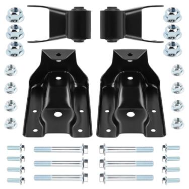 Imagem de 722-032 e 722-029 Kit de manilha de mola traseira e suporte de suspensão compatível com Chevy Silverado 1500 1999-2013, GMC Sierra 1500 1999-2013, substitui 12474021, 22820716