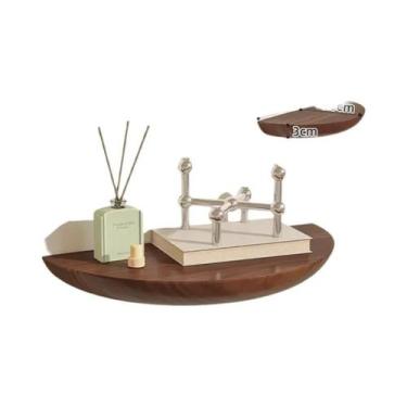 Imagem de Prateleiras De Parede Semicirculares De Madeira Sólida, Armazenamento 