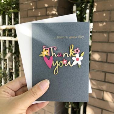 Imagem de Cartão postal 3D de convite de festa de casamento romântico, cartões de mensagem de flores feitos à mão, cartão de agradecimento, faça você mesmo