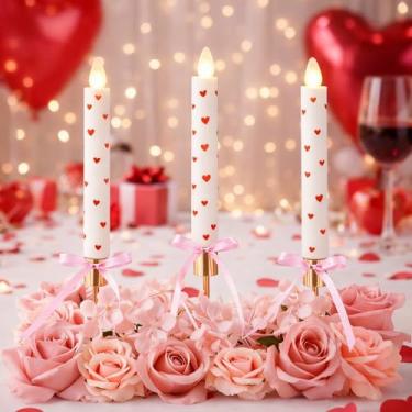 Imagem de Mumufy Suporte de mesa de 51 cm, suporte de flor rosa, 3 suportes cônicos para centro de mesa, decoração de casa (Dia dos Namorados)