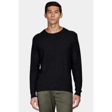 Imagem de Tricot Aramis Manga Longa Jacquard Geométrico Preto-Masculino