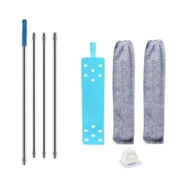 Imagem de Vassoura Telescópica De Cabo Longo Com Pano De Microfibra Para Limpeza