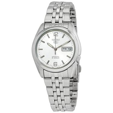 Imagem de SEIKO Relógio masculino série 5 com mostrador branco automático SNK385K1