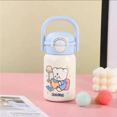 Imagem de Garrafinha Termica Infantil 400ml Com Canudo Meninas e Meninos Escolar