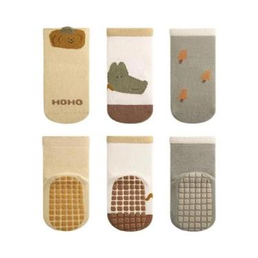 Imagem de Meias De Chão Antiderrapantes De Borracha Com Sola Completa Para Bebês