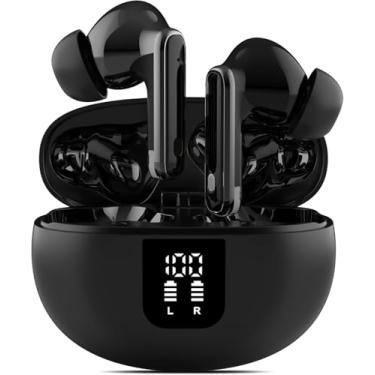 Imagem de Fones de ouvido clássicos pretos ultra abertos – Fones de ouvido ergonômicos de condução óssea, à prova d'água e ajuste seguro para orelhas pequenas