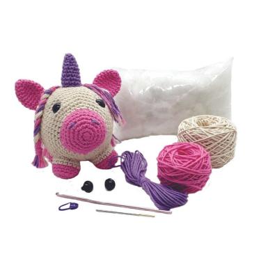 Imagem de Kit Amigurumi Crochê - Unicórnio - Kits for Kids