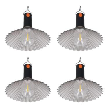 Imagem de Generic Lanterna de Acampamento LED Portátil Recarregável Lâmpada de Barraca Com Gancho Pendurado para Caminhadas, Luz de Emergência para Aventuras Ao Ar Livre (4 pacotes)