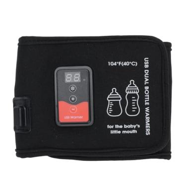 Imagem de Generic Aquecedor de Mamadeiras para Leite de bebê, Alimentado por USB, Temperatura Ajustável, Garrafas Duplas, Saco Isolado para Gêmeos