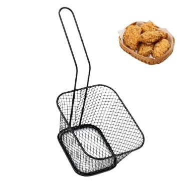 Imagem de Cesta de fritadeira, coador de malha de aço inoxidável com alça | Utensílios de cozinha para sopa, macarrão, exibição de alimentos, piquenique, acampamento, churrasco