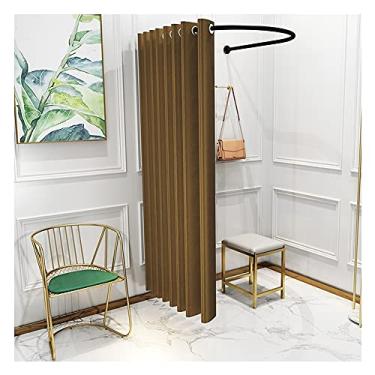 Imagem de Barraca de privacidade de vestiário portátil com haste de encaixe tipo U, cortina rosa de 85 x 80 cm para loja de roupas e shopping center, configuração fácil e decoração elegante