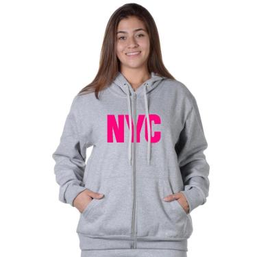 Imagem de MOLETOM ABERTO ESTAMPA NEW YORK CITY ROSA-Feminino