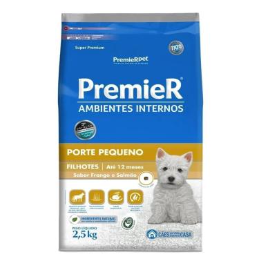 Imagem de Ração Premier Pet Ambientes Internos Cães Filhotes Frango e Salmão 1kg