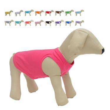 Imagem de Camisetas regatas para animais de estimação 2018 roupas para cachorro roupas brancas Top coletes para cães pequenos, médios e grandes, 100% algodão, colete de verão clássico (XGG, vermelho rosa)