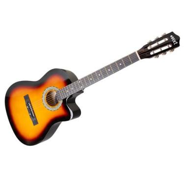 Imagem de Violão 39 eletro acustico cutway, com tensor e corpo de tília, cor sun