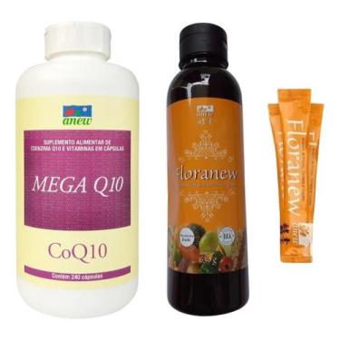 Imagem de Kit Mega Q10 Anew 240 cáps + Floranew Garrafa 630g + 5 Sachês Floranew