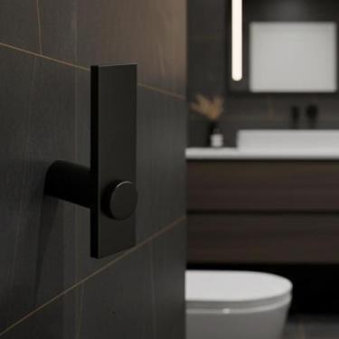 Imagem de Cabide De Banheiro Aço Inox Preto Fosco Patmos - Grego Metal