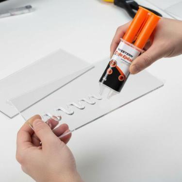 Imagem de Kit 5 Cola Epóxi Seringa 24g Secagem Rápida Alta Resistência - Western