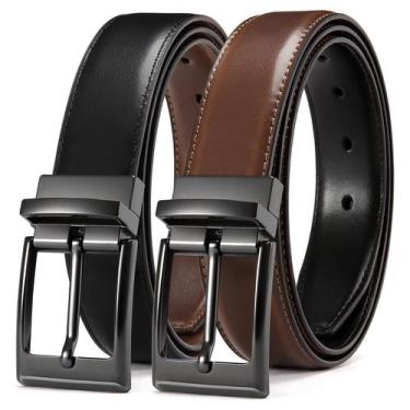 Imagem de Vestido de couro reversível Belt CHAOREN para homens, estilo elegante
