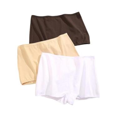 Imagem de Calcinhas De Algodão Sem Costura Para Mulheres, 3 Peças, Cintura Média