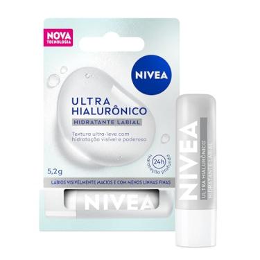 Imagem de NIVEA Hidratante Labial Ultra Hialurônico 5,2g, Hidratação Profunda 24h, Lábios Macios, Ácido Hialurônico, Efeito Volume Imediato