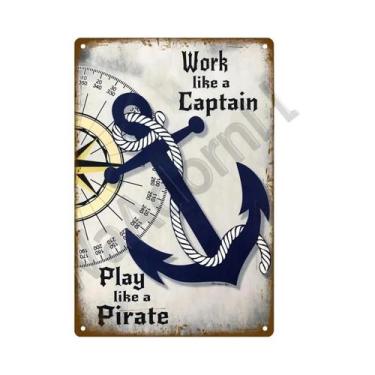 Imagem de Placa De Metal Decorativa De Parede Para Praia, Verão, Bar De Praia, C