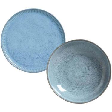 Imagem de Conjunto 12 Peças Pratos Rasos Fundos Cerâmica Porto Brasil Bio Breeze
