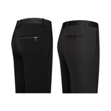 Imagem de Calças Sociais Masculinas Pretas Slim-Fit Confortáveis Para Todas as E